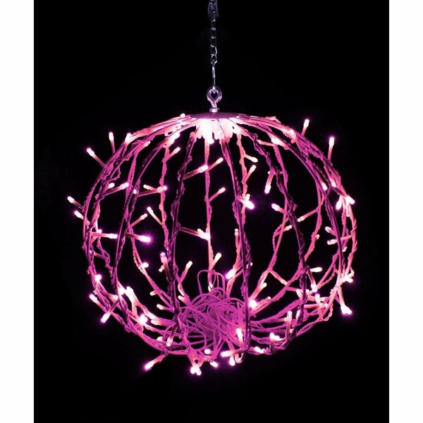 Queens Of Christmas 12 in. LED Sphere Lights, Pink - 120 Count S-120SPH-PI-12